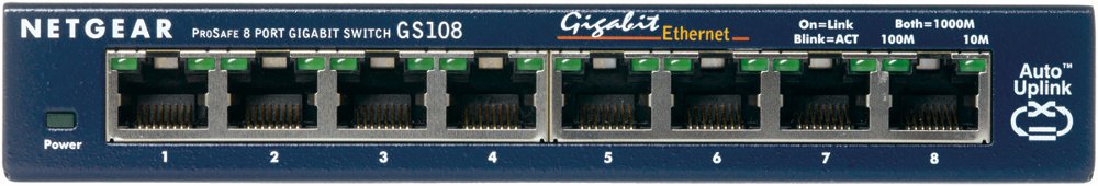 Netgear GS108GE | Unmanaged Switch | 8 Poorten | Gigabit Ethernet (10/100/1000 Mbps) | Plug-and-Play | Metalen Behuizing - Matmuis